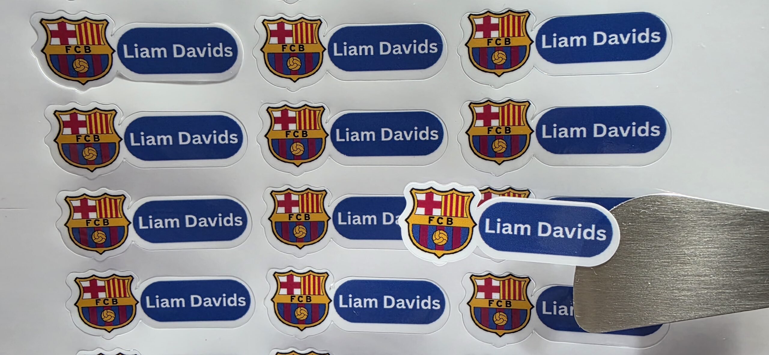 Soccer Themed Glossy Label
