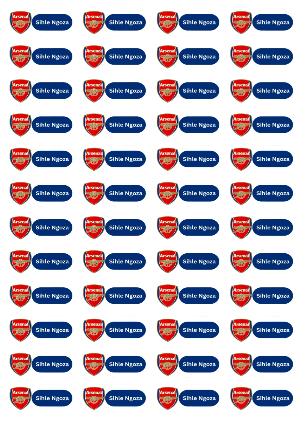 Soccer Name Labels