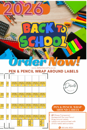 Pen & Pencil Wrap Around Labels