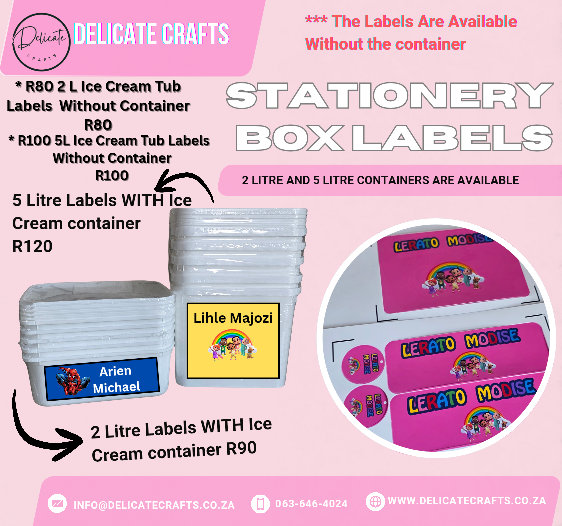 2 Litre Ice Cream Label With Container